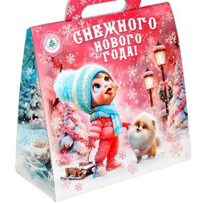 Детский подарок на Новый Год в картонной упаковке весом 400 грамм по  в Нижнем Новгороде