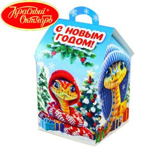 Сладкий подарок на Новый Год в картонной упаковке весом 600 грамм по цене 654 руб в Нижнем Новгороде