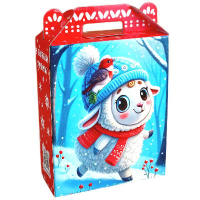Сладкий подарок на Новый Год в картонной упаковке весом 850 грамм в Нижнем Новгороде